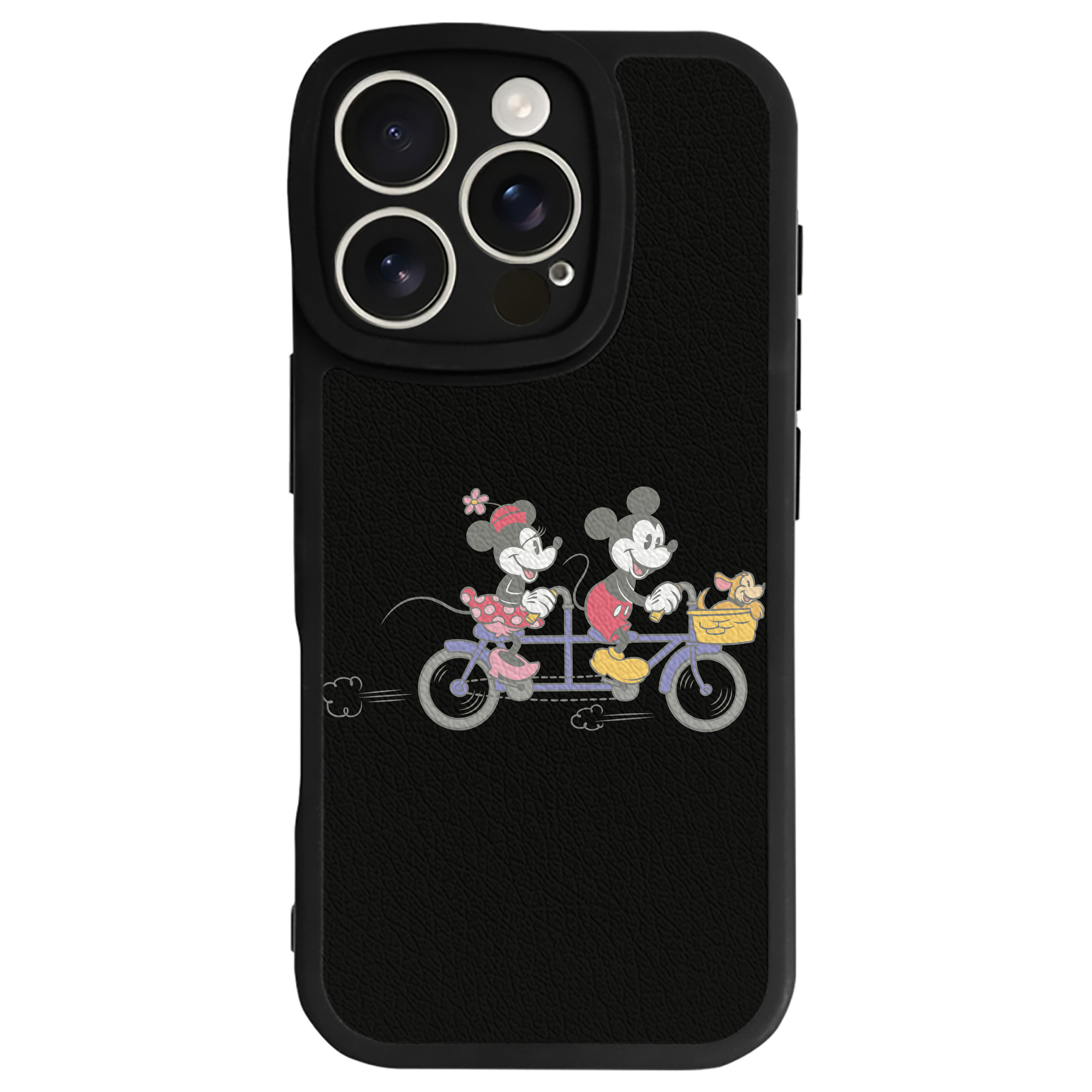 （画像用） ミッキーマウス Mickey Mouse 【iPhone 16シリーズ対応】シリコンスマホケース（レザー調） 材質：シリコン